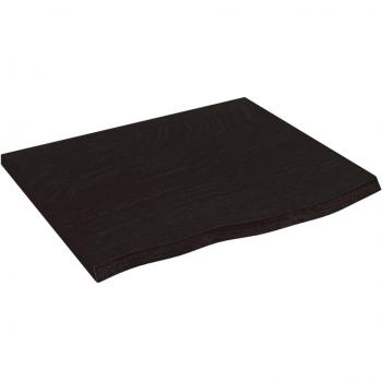 Estante de pared de madera de roble tratada 60x50x2 cm en color natural, marrón claro y marrón oscuro, mueble de almacenaje estantería para oficina, estudio y dormitorio