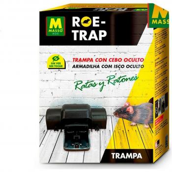 Raticida Massó Roe-Trap con trampa y cebo oculto para control de roedores