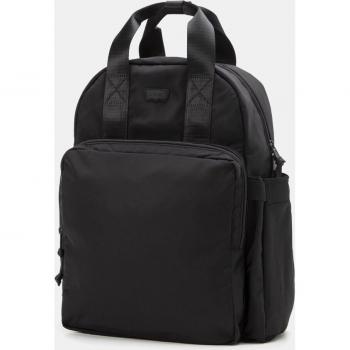 Mochila Levi's L-Pack Round negra con correas ajustables y cremallera