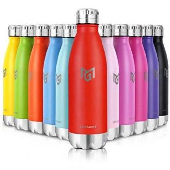 MIKAMEE Botella de Agua Acero Inoxidable 350/500/650/750ml | Aislamiento de Vacío de Doble Pared airBottle | sin bpa Botella termica | Mantiene 24h frías/12h Calientes | para Niños, Deporte, Oficina