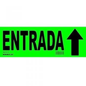 Normaluz RD21675 - Señal Adhesiva Entrada con Flecha Direccional 35x12,5 cm, Vinilo adhesivo Verde