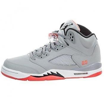 Nike Air Jordan 5 Retro GG - Zapatillas de running, Niñas, Gris / Negro / Rojo / Blanco, 35 1/2