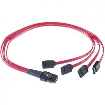 Cable de conexión Poppstar Mini SAS con 4 enchufes SATA de 0,5 m Conector del Controlador de los Discos Duros de 36 Polos
