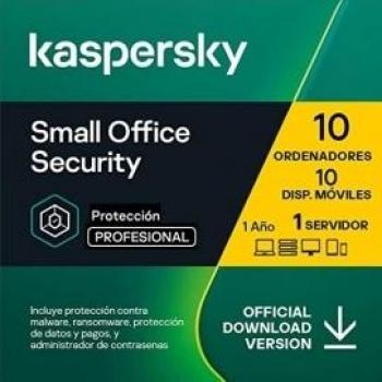 Kaspersky Small Office Security 10 Dispositivos 10 Móviles 1 Servidor 1 Año Licencia Digital