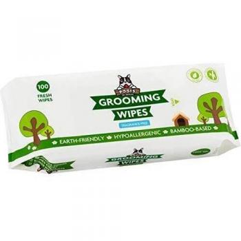 Pogi's Grooming Wipes - Toallitas húmedas - 100 toallitas desodorantes para Perros - No perfumadas, Naturales, Extra Grandes, biodegradables