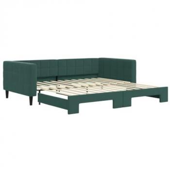 Sofá cama nido terciopelo verde oscuro 100x200 cm