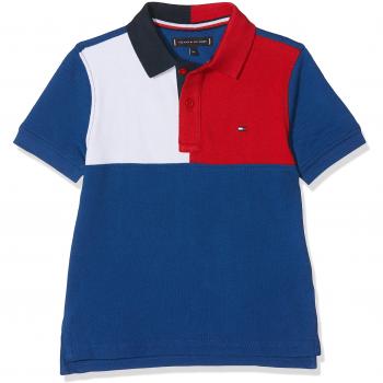 Tommy Hilfiger Colorblock Polo S/s, Niños, Azul