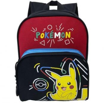 Mochila Pokémon Colorful Pikachu 30cm CYP Brands Estampado Multicolor 22x30x11cm