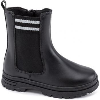 Botas Niña Pablosky de Piel con Textil Técnico Negro 413110 con cremallera