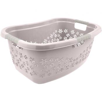 Cesta para la Colada Ergonómica con Circulación de Aire y Asas Suaves Antideslizantes 50 L Gris