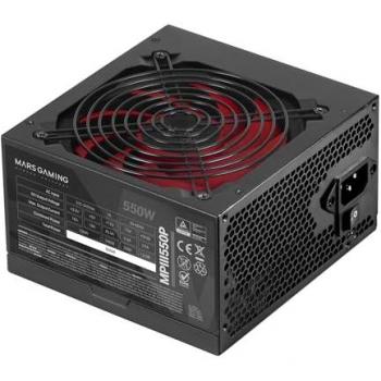 Fuente de Alimentación Mars Gaming MPIII550P 550W ATX, Ventilador 120mm, 5 Años de Garantía, Eficiencia del 85%, Digital APFC, Cables Planos Extralargos,