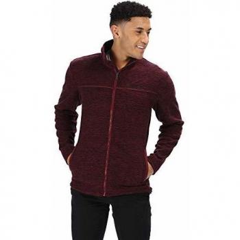 Regatta Earvin Full-Zip Marl Fleece Forro Polar, Hombre, Granate y Negro, Large