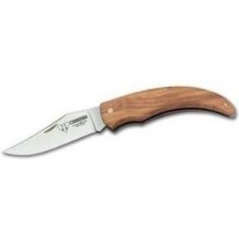 Navaja de caza Cudeman 415-L con mango de olivo y hoja de 8 cm.