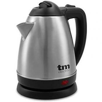 TM Electron TMPKT012 hervidor de Agua eléctrico de 1,2 litros de Capacidad, 1.000w, indicador led, Base 360º y Doble Sistema de Seguridad, Color Acero Inoxidable, 1000 W, 1.5 litros