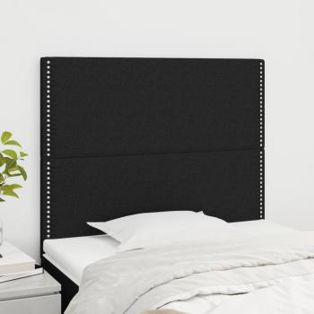 Cabeceros de tela negro 2 unidades 90x5x78/88 cm