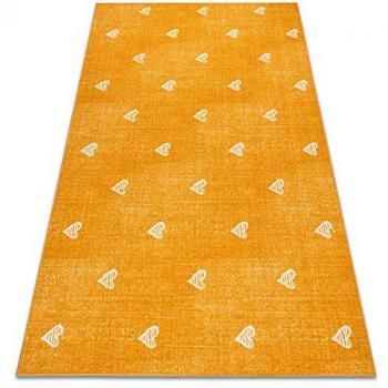 Alfombra Infantil Vintage Corazones Jeans Naranja 100x300 cm