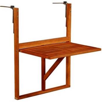 vidaXL Hanging Balcony Table 64.5x44x80 cm Solid Acacia Wood