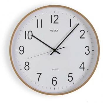 Reloj de Pared Versa Madera Clara 35 cm Cuarzo MDF Plástico