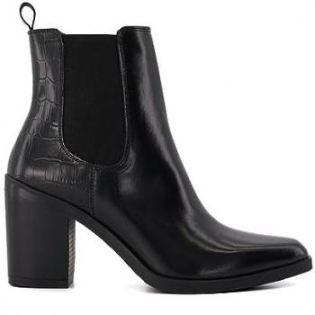 Dune London Women's Promising Casual Western Boots - Black Leather - Size UK 8