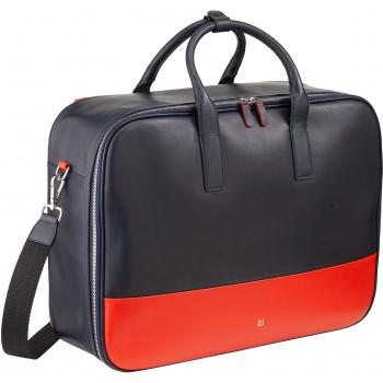 Dudu - Maleta de viaje grande de piel para hombre, 33 L, color azul, mochila de viaje, equipaje de mano, cremallera y bolsa de hombro
