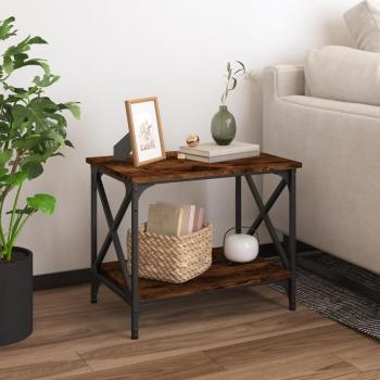 Mesa Auxiliar de Madera Contrachapada 55x38x45 cm en Color Negro, Roble Sonoma y Roble Ahumado - Ideal para Salón, Comedor o como Mesa de Café