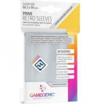 Asmodee - Prime Retro Sleeves - Fundas para cartas, tamaño estándar, paquete de 100 unidades, material de alta calidad, transparente y resistente al desgaste