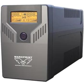 SAI MARCPRINT 650VA (360W) Sistema de Alimentación Ininterrumpida Line Interactive Senoidal AVR con Pantalla LCD y 2 Tomas Schuko