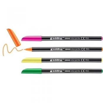 edding 1200NEON4 - Blister con 4 rotuladores, color neón