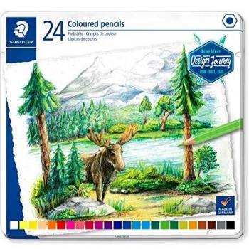 STAEDTLER 146C M24 Design Journey. Caja metálica con 24 lápices de colores surtidos