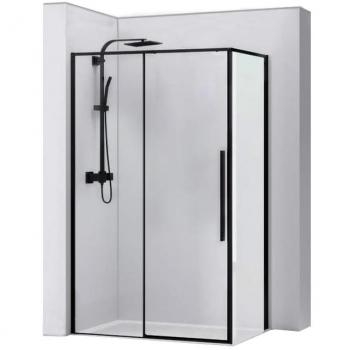 Cabina de Ducha Rea Solar Negra Mate 90x120 cm con Cristal Transparente