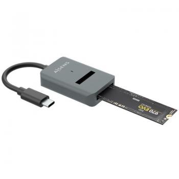 Aisens ASUC-M2D012-GR USB-C a M.2 SATA/NVMe Docking Station, USB 3.1 Gen 2, Gris