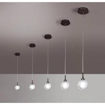 Lámpara colgante de techo 1 luz G9, cromo negro - Suspensión Fragma