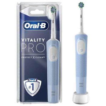 ORAL-B Cepillo Dental Eléctrico Vitality Pro Vapor Blue CLS, características: tecnología de limpieza 2D, cabezal redondeado para una mejor adaptación a los dientes, temporizador integrado de 2 minutos, batería recarg