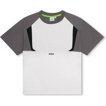 BOSS Kidswear - Camiseta de niño colour block de manga corta, 100% algodón, diseño colorido, ajuste regular, cuello redondo