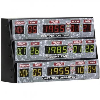 Back to the Future Kids Wall Light and Desk Lamp with DeLorean Time Machine Console 3D Design - Grey