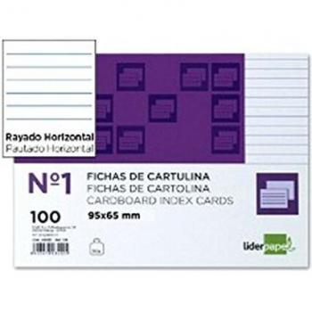 Liderpapel Ficha Rayada Nº 1 65 X 95Mm Paquete De 100 180 g/m²