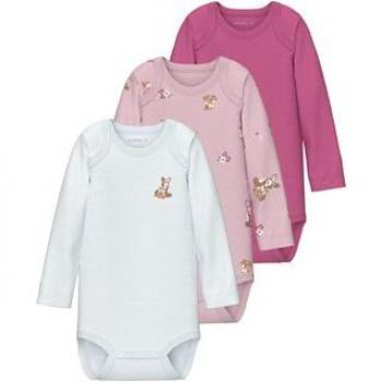 Pack de 3 bodies de manga larga Ibis Rosa 80 para niñas
