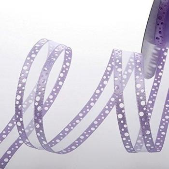 Cinta de organza con satén agujero borde lavanda - 20 mm de ancho en 20 m papel - 51020 42-R 020
