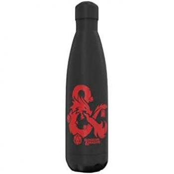 Botella de Agua Dungeons & Dragons - Acero Inoxidable de Doble Pared, Color Negro, 500ml, Producto Oficial