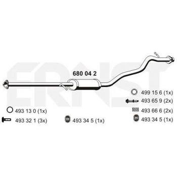 Silenciador Intermedio ERNST 680042 para Honda CR-V 1