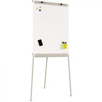 Rocada | Pizarra Blanca con Cabellete de Trípode | Magnética | Rotafolios con Brazo Gris |Altura Ajustable| 70x105-180x70cm