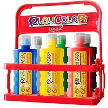 Playcolor Liqüid Basic 500ml Basket - 6 colores surtidos - Tempera - 19471