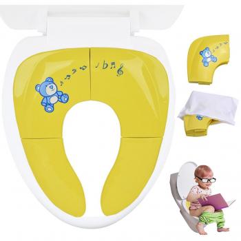 Cymax Asiento Plegable Inodoro Portátil para Niños Bebés, Tapa WC Plegable para Los Niños de Viajes