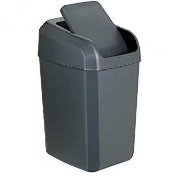 Denox DEN128 Papelera Troya con Tapa basculante 15 litros, Antracita, 280x220x400 mm