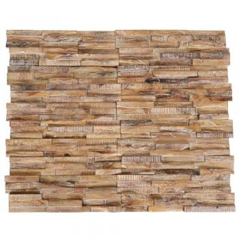 Paneles de revestimiento de pared 3D 10 piezas 1,01 m² madera maciza teca marrón