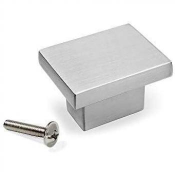 Emuca 9157051 Pomo para Mueble, níquel satinado, 36 x 25 mm