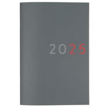 Planificador Anual Finocam Gris 2025 - Papel 16,5 x 24 cm, Mes Vista Internacional (Enero-Diciembre)