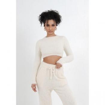 Sixth June Women's Long Sleeve Eyelash Crop Top