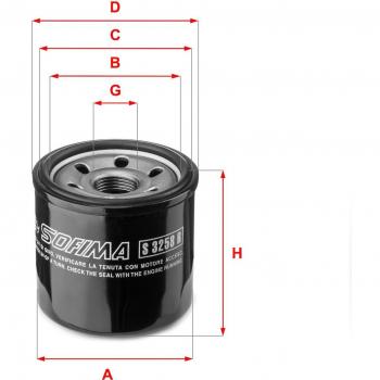 Filtro de aceite SOFIMA S 3258 R, compatible con diversos vehículos, fabricado con materiales de alta calidad para una filtración eficiente, diseño que asegura un ajuste perfecto y fácil instalación, capacidad para retener impurezas y prolongar
