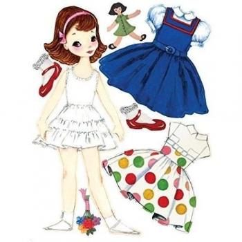 Wallies Dress Up Doll Adhesivos Pared Play Peel and Stick – , Multicolor